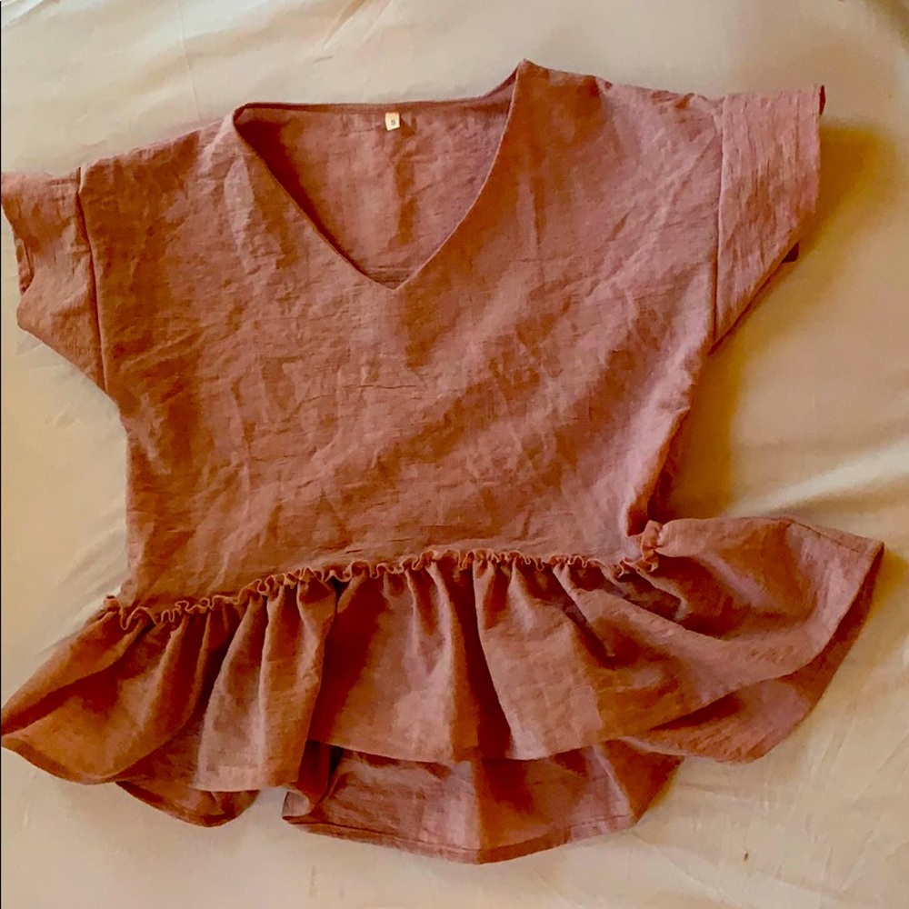 Blush Pink Blouse material shirt